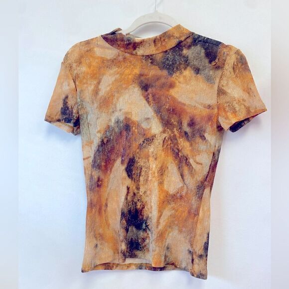 NWT ZARA PLEATED PRINT TOP SZ S - Picture 2 of 6